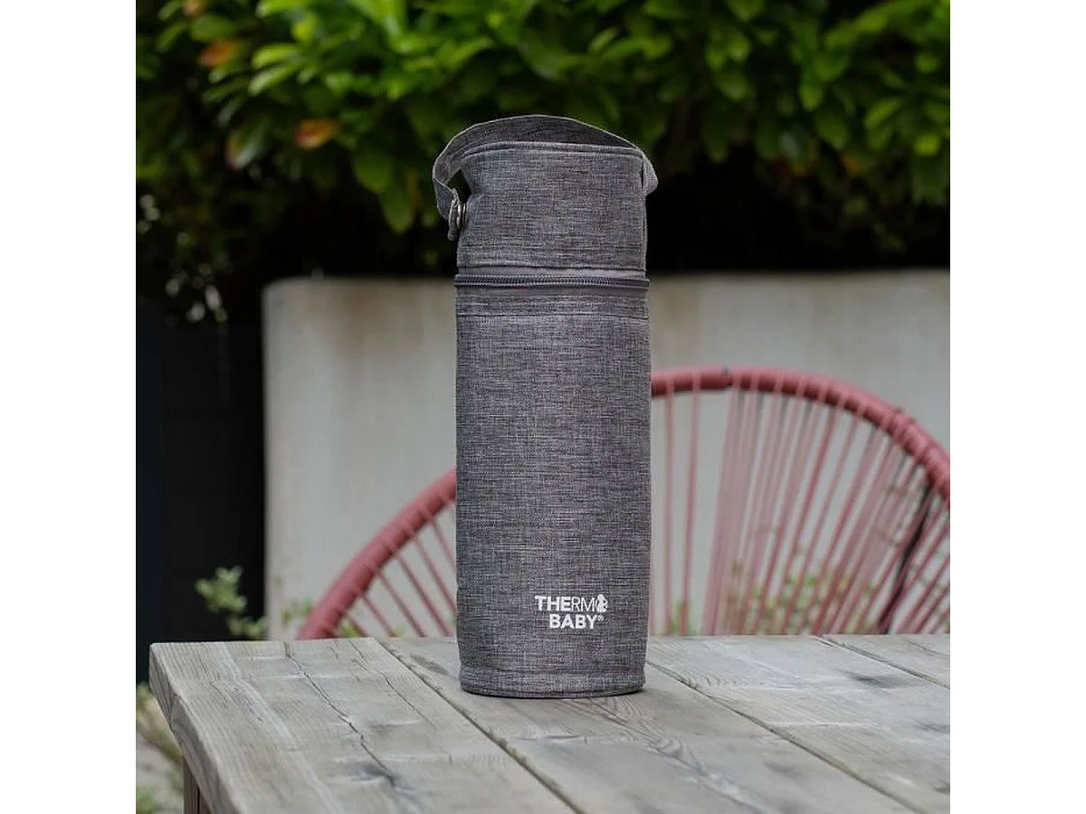 Porte biberon THERMOBABY - isotherme - gris chiné