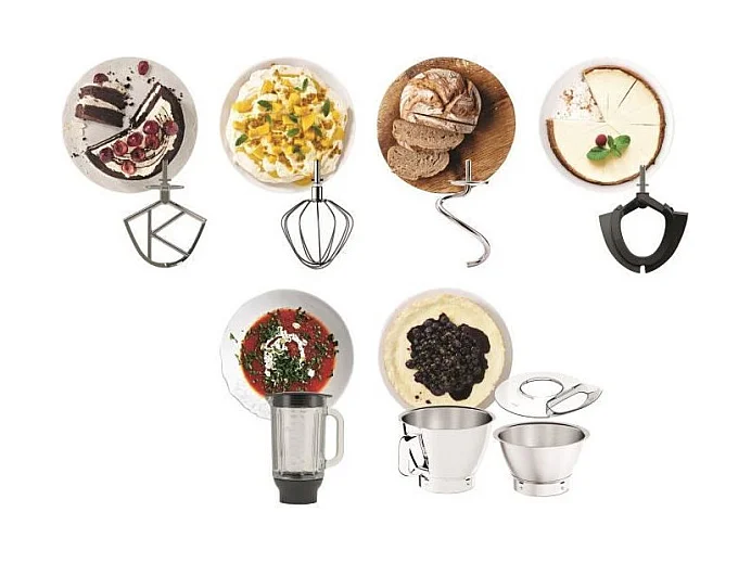 KENWOOD KVC85.124.SI - Robot patissier Titanium Chef Baker - 2 bols en inox 3,5L et 5L - Balance integree 6kg - Blender 1,8L - 1