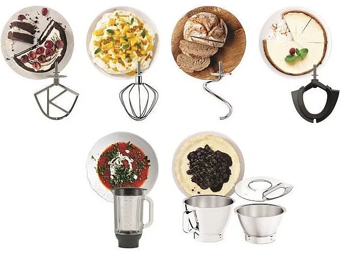 KENWOOD KVC85.124.SI - Robot patissier Titanium Chef Baker - 2 bols en inox 3,5L et 5L - Balance integree 6kg - Blender 1,8L - 1