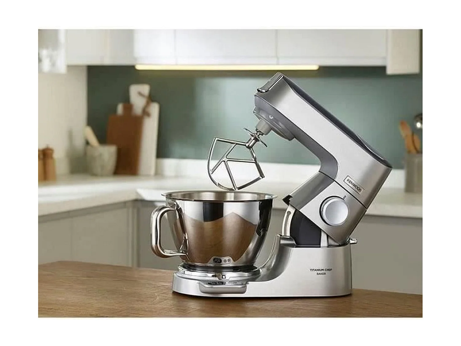 KENWOOD KVC85.124.SI - Robot patissier Titanium Chef Baker - 2 bols en inox 3,5L et 5L - Balance integree 6kg - Blender 1,8L - 1