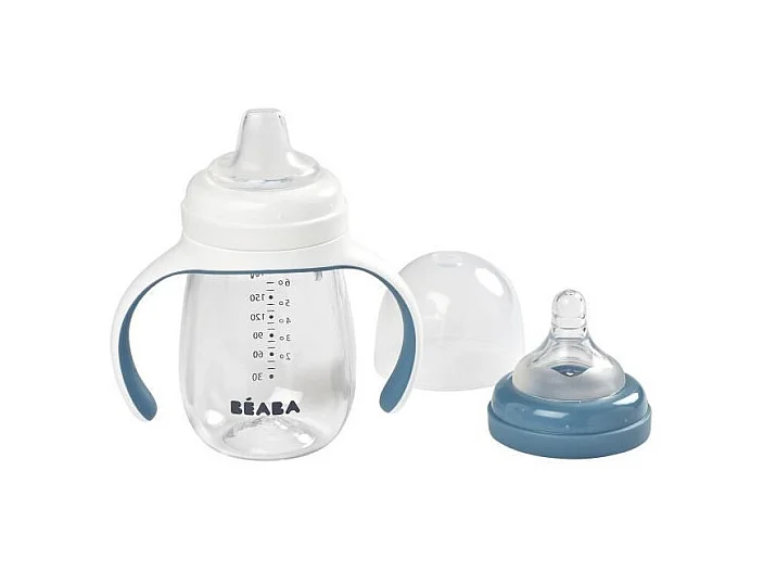 BEABA Biberon dapprentissage 2 en 1 210 ml - windy blue