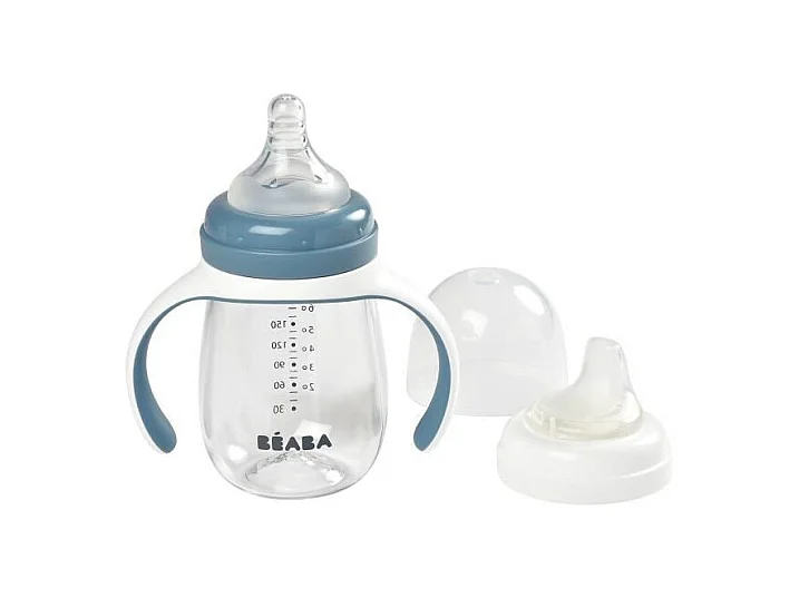 BEABA Biberon dapprentissage 2 en 1 210 ml - windy blue