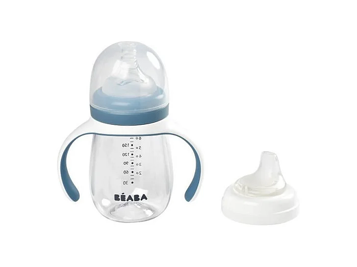 BEABA Biberon dapprentissage 2 en 1 210 ml - windy blue