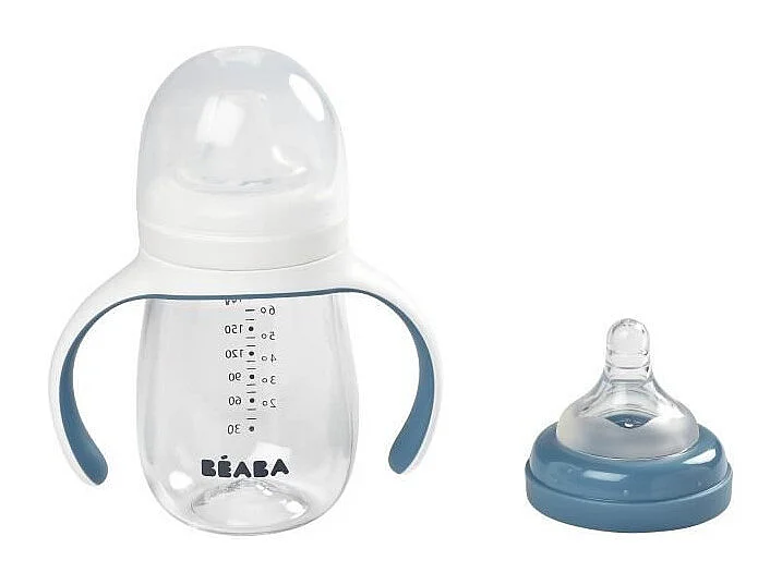 BEABA Biberon dapprentissage 2 en 1 210 ml - windy blue