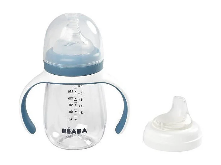 BEABA Biberon dapprentissage 2 en 1 210 ml - windy blue