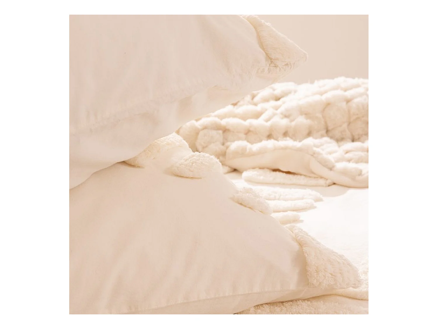 Parure de Lit Tufté "Inuit Dreams" 240x220cm Ivoire