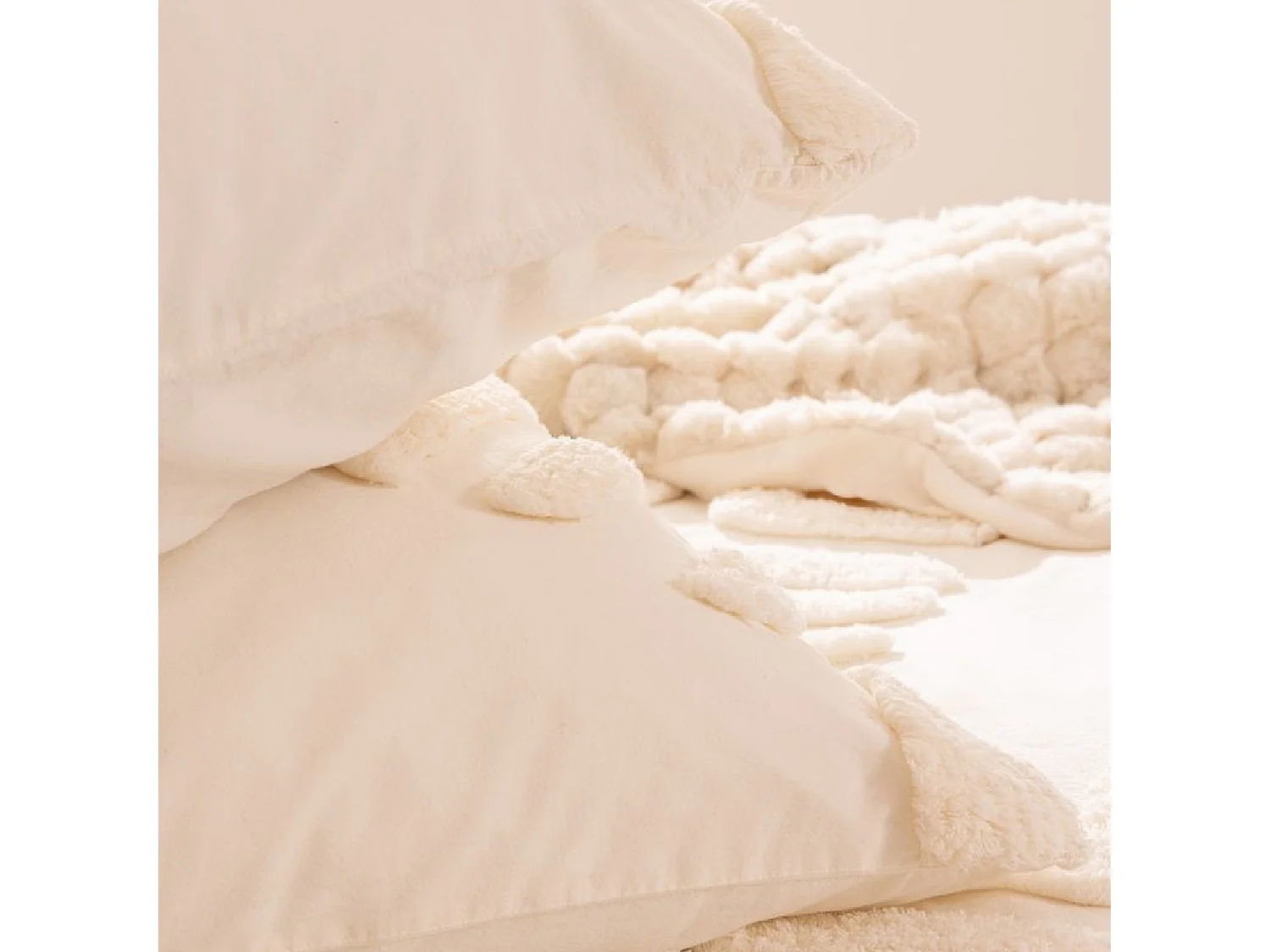 Parure de Lit Tufté "Inuit Dreams" 240x220cm Ivoire