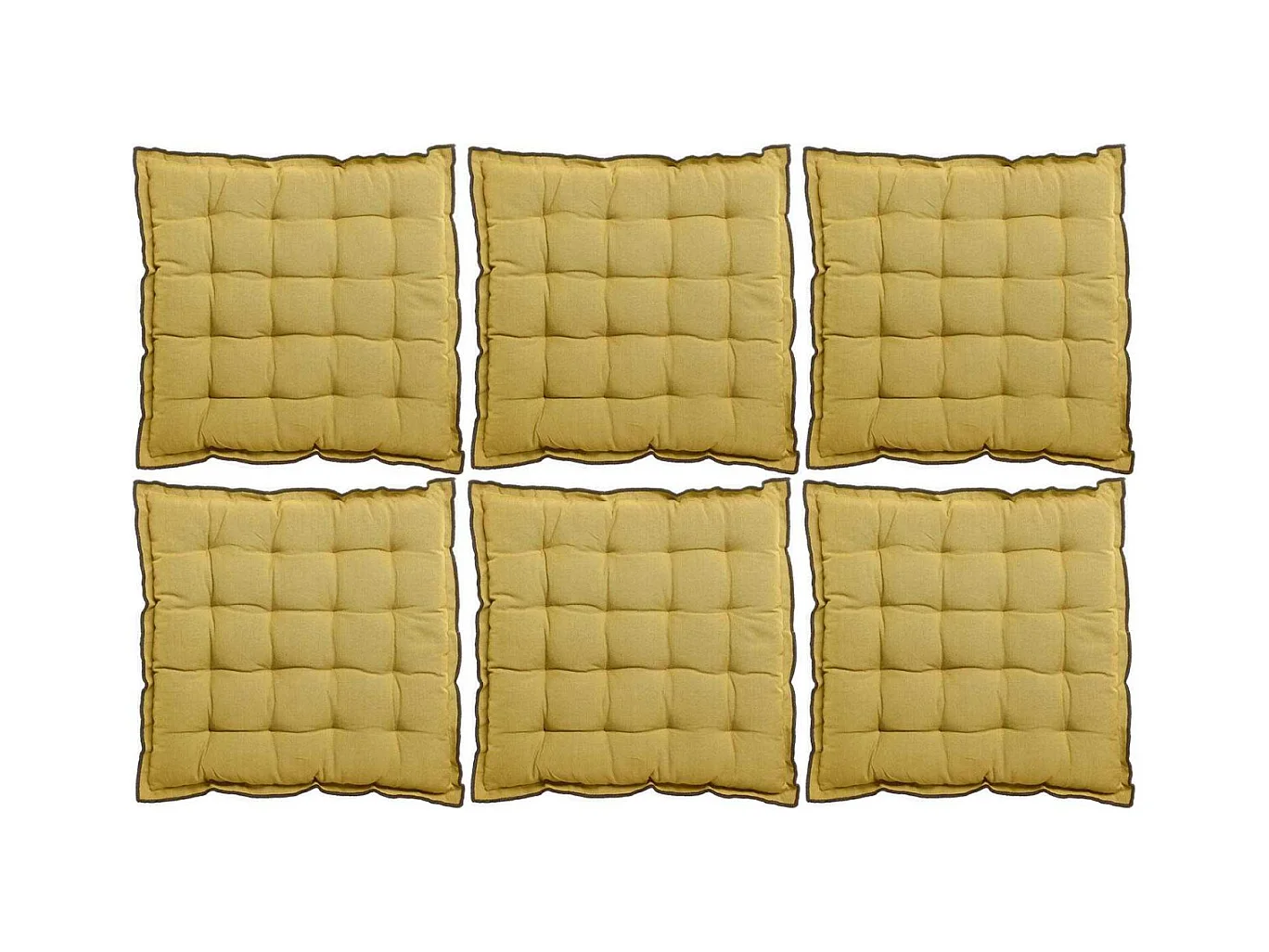 Galette de chaise en coton recyclé Grace (Lot de 6) Badiane