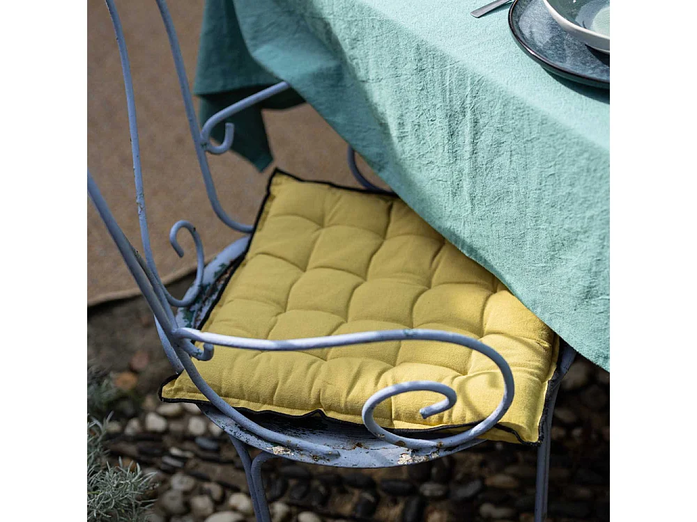 Galette de chaise en coton recyclé Grace (Lot de 6) Badiane