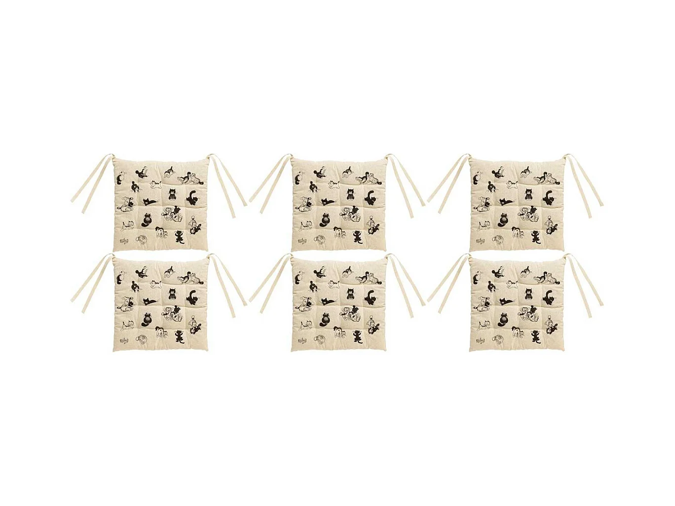 Galette de chaise en coton 9 points Dubout (Lot de 6)