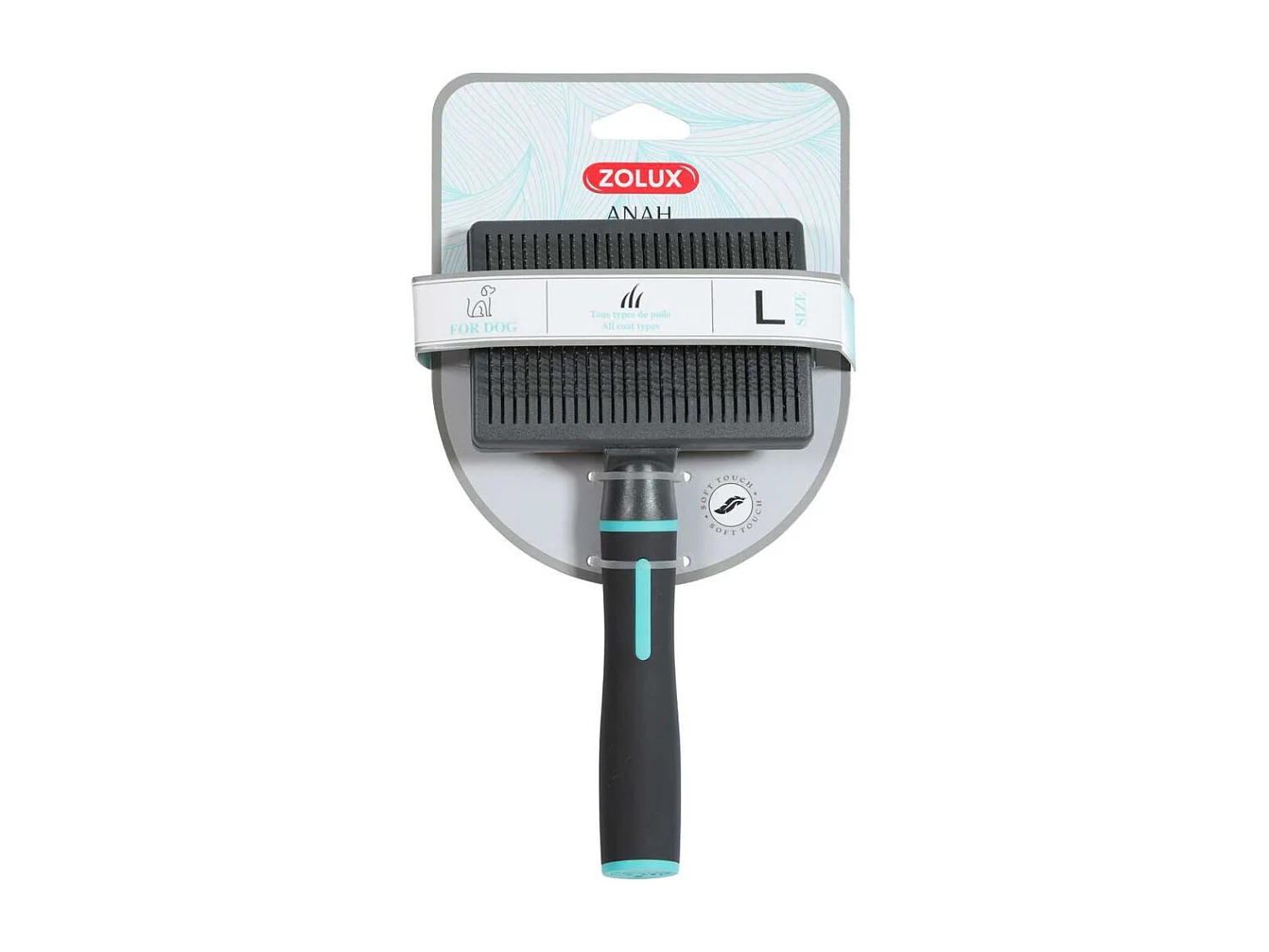 Brosse rétractable pour chien Slicker Anah Taille L