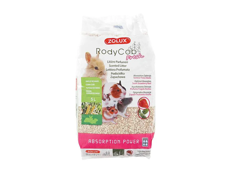 Litière Rodycub fraise basilic 5 litres
