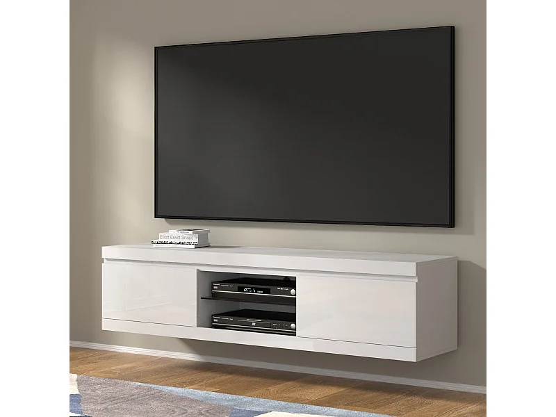 TV-Möbel NET 180 hängend oder stehend weiß matt / weiß glänzend (Fronten)