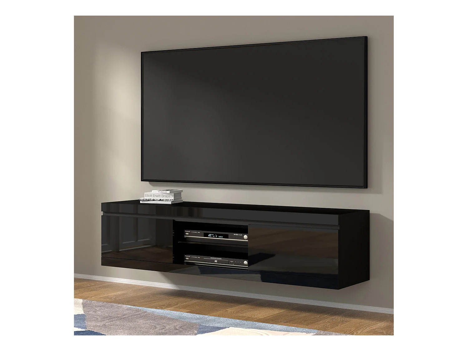 TV-Möbel NET für Fernseher 180 cm schwarz glänzend