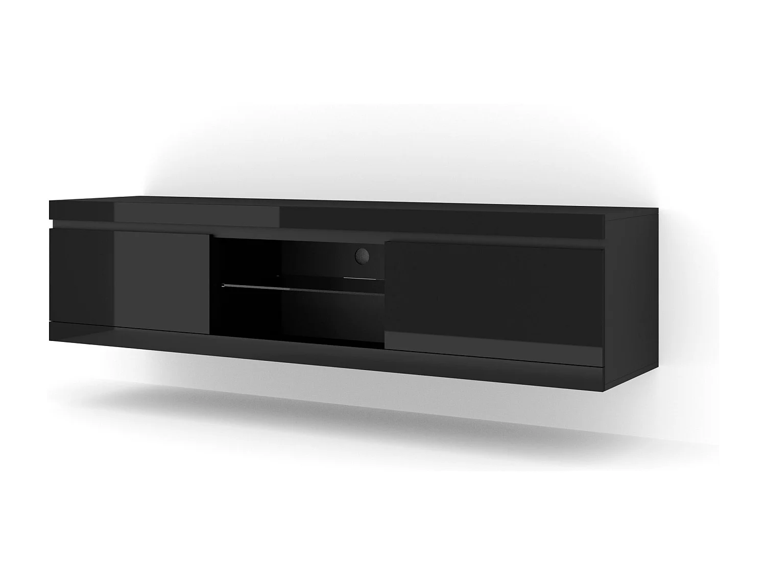 Meuble TV NET pour télévision 180 cm noir brillant