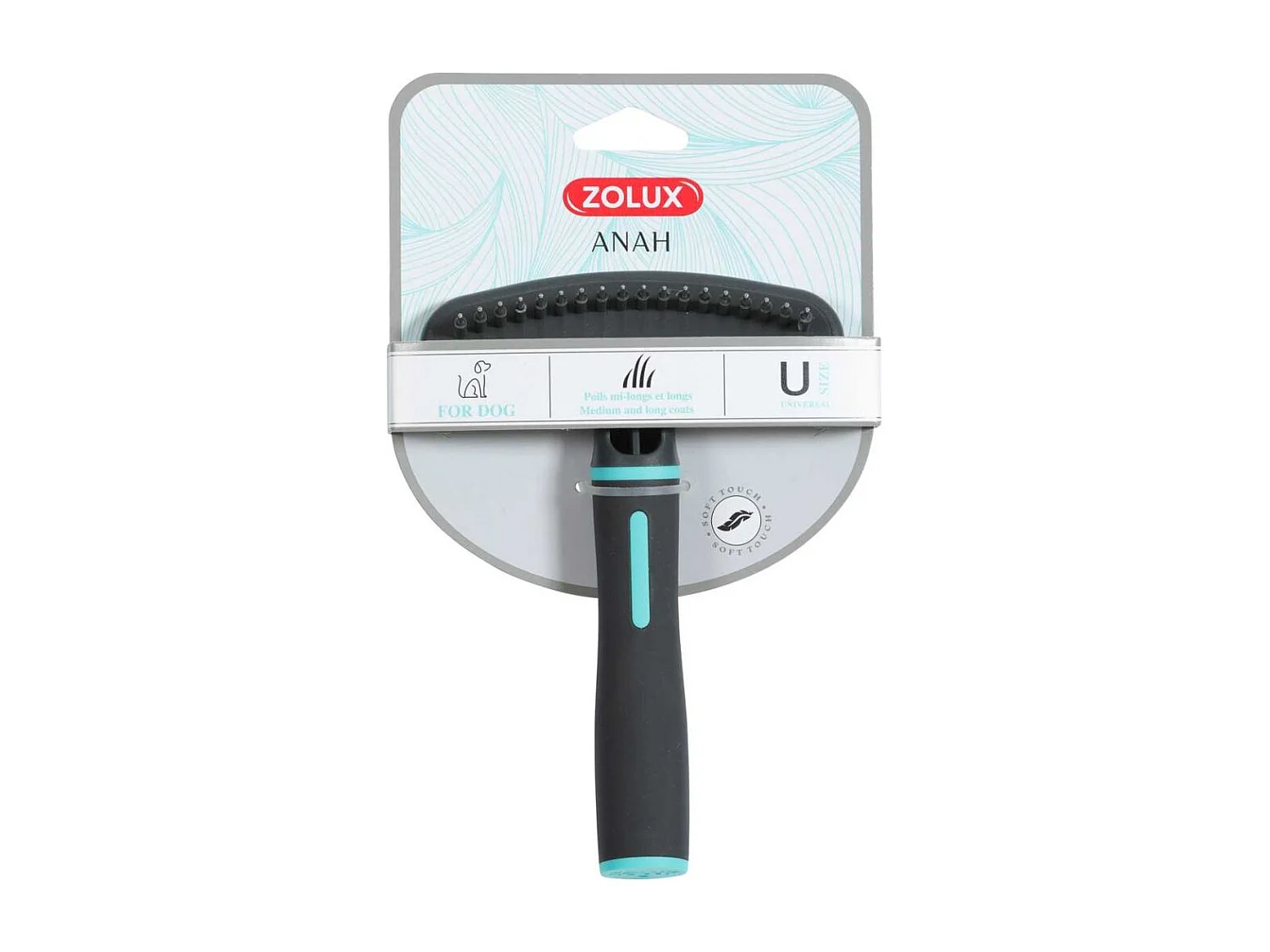 Brosse avec picots rétractables pour chien Anah