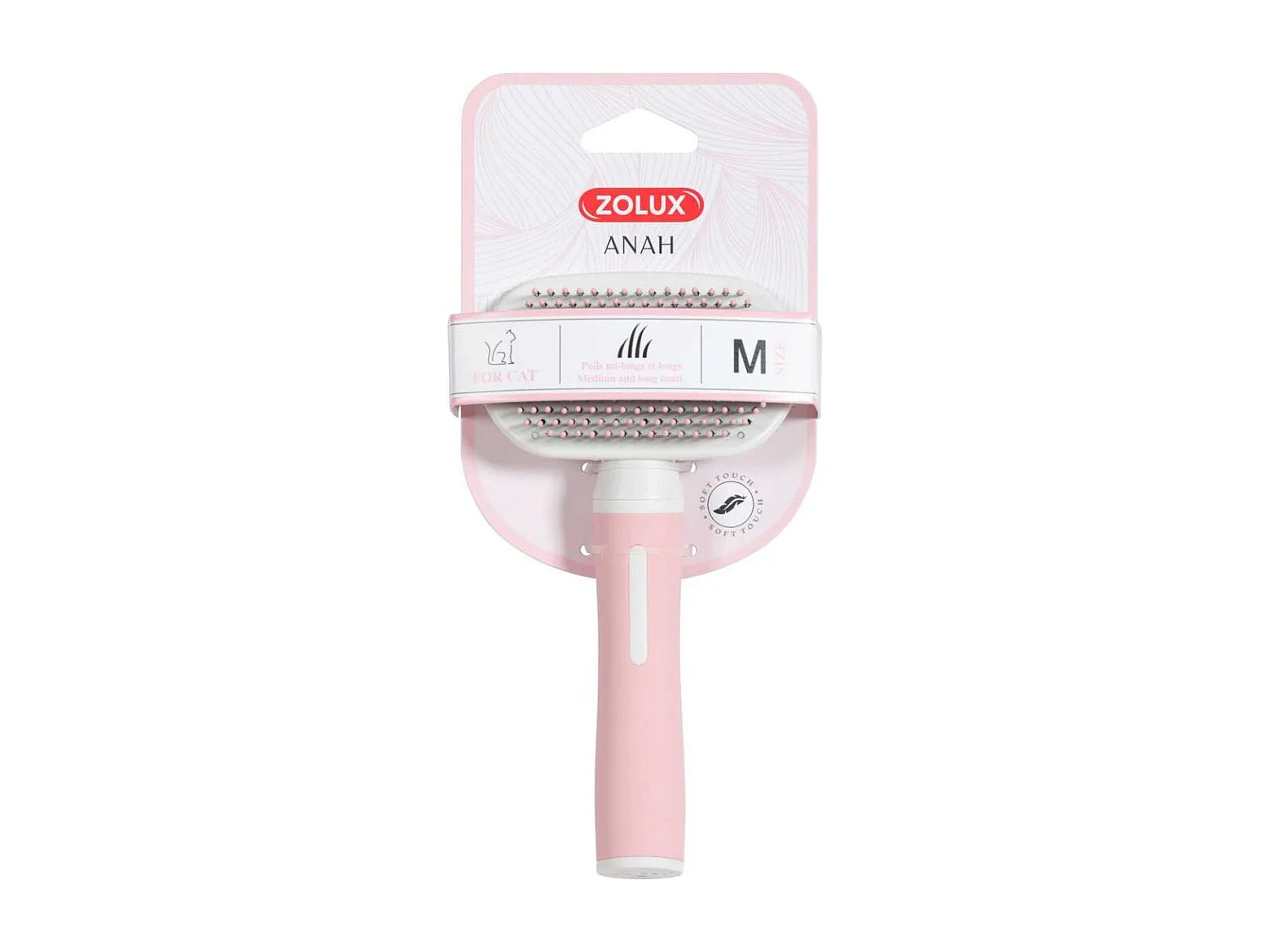 Brosse douce spéciale poils longs pour chats Anah Taille M