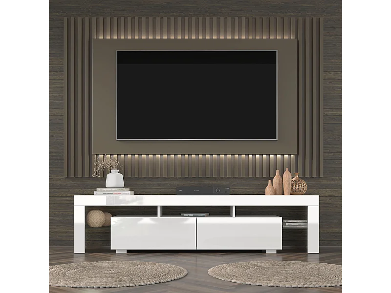 V-meubel Panama 190 cm wit / wit hoogglans