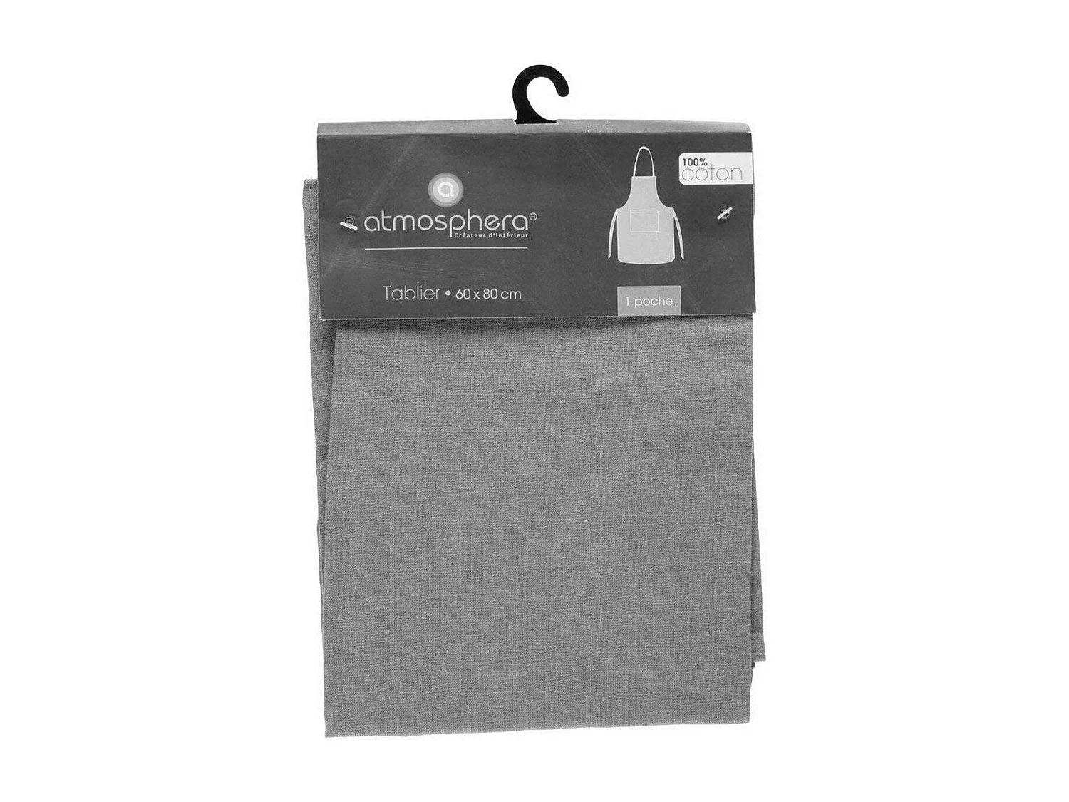 Tablier de Cuisine "Coton" 80cm Gris Clair