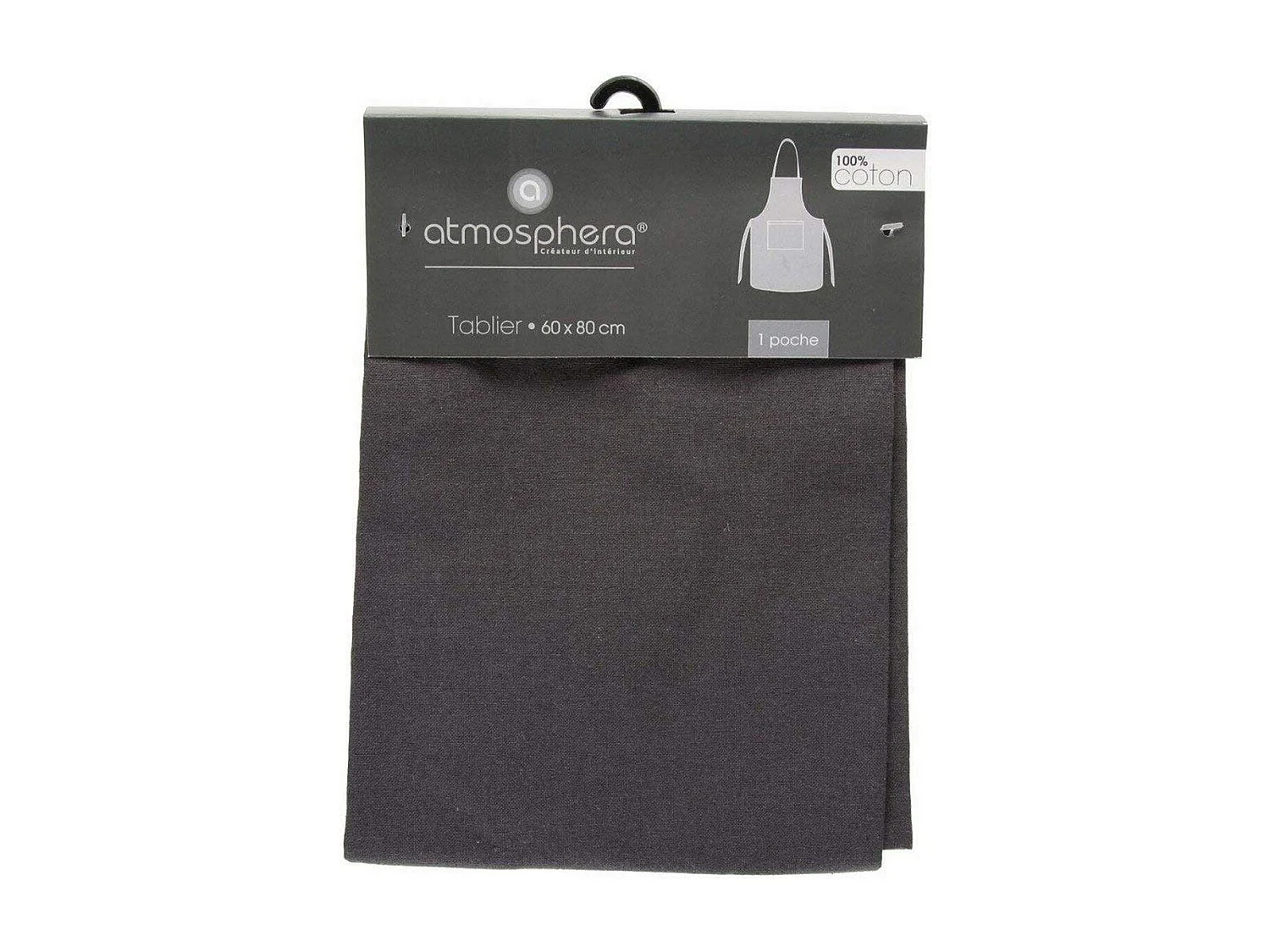 Tablier de Cuisine "Coton" 80cm Gris Foncé