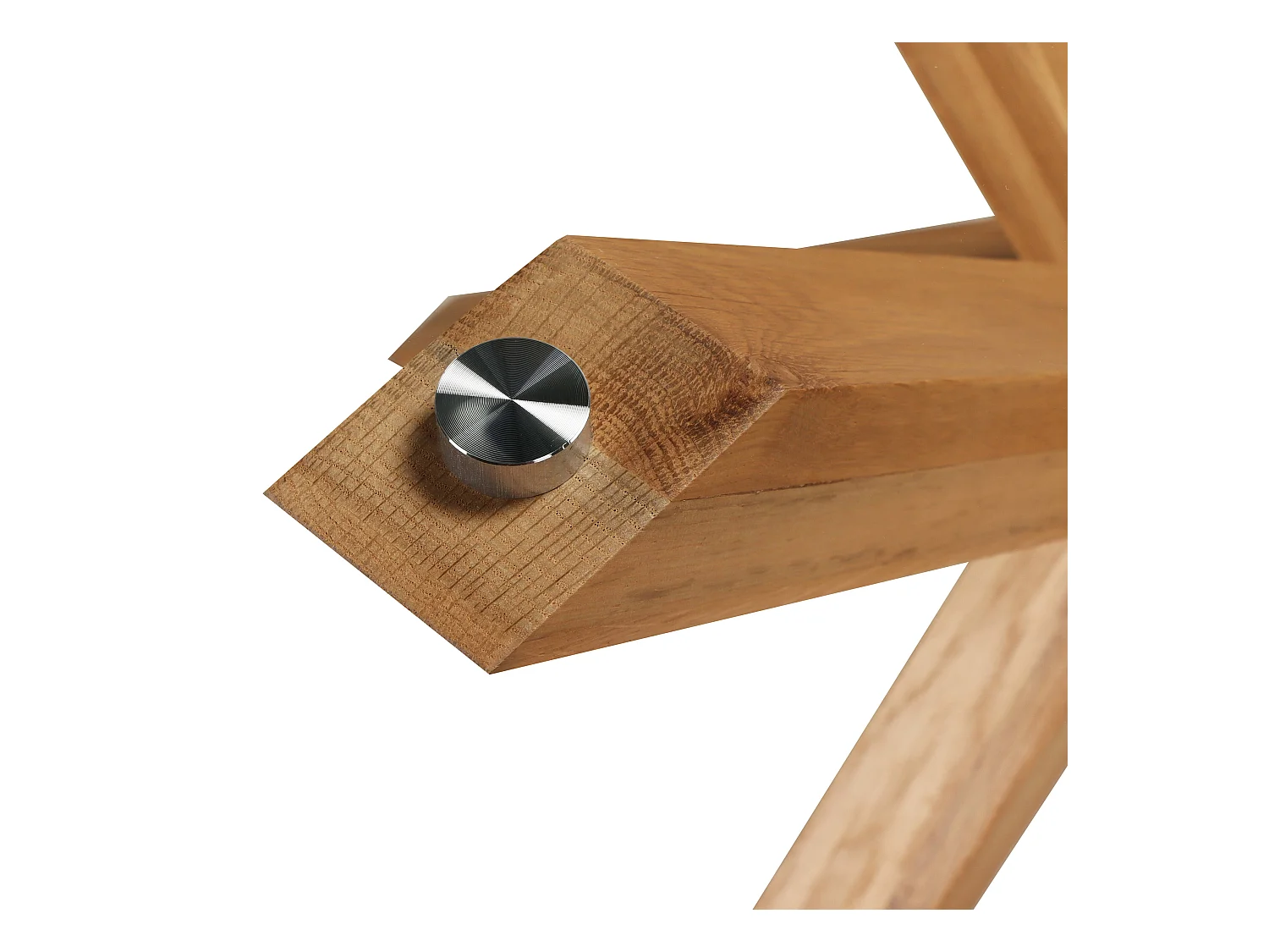 Table à manger ronde en chêne et en verre 6 personnes