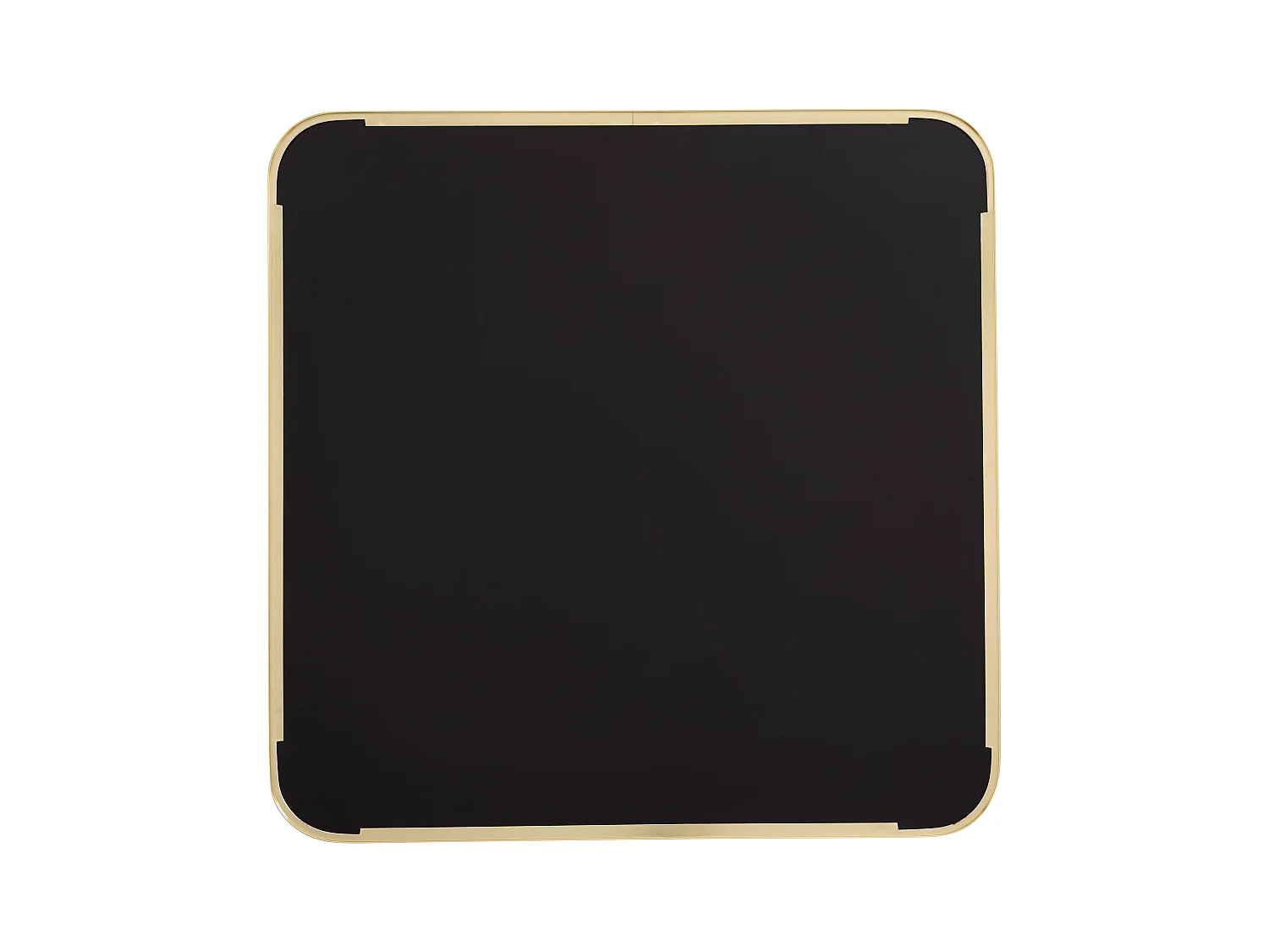 Table à manger 60 x 60 cm pied doré et revêtement marbre blanc/doré