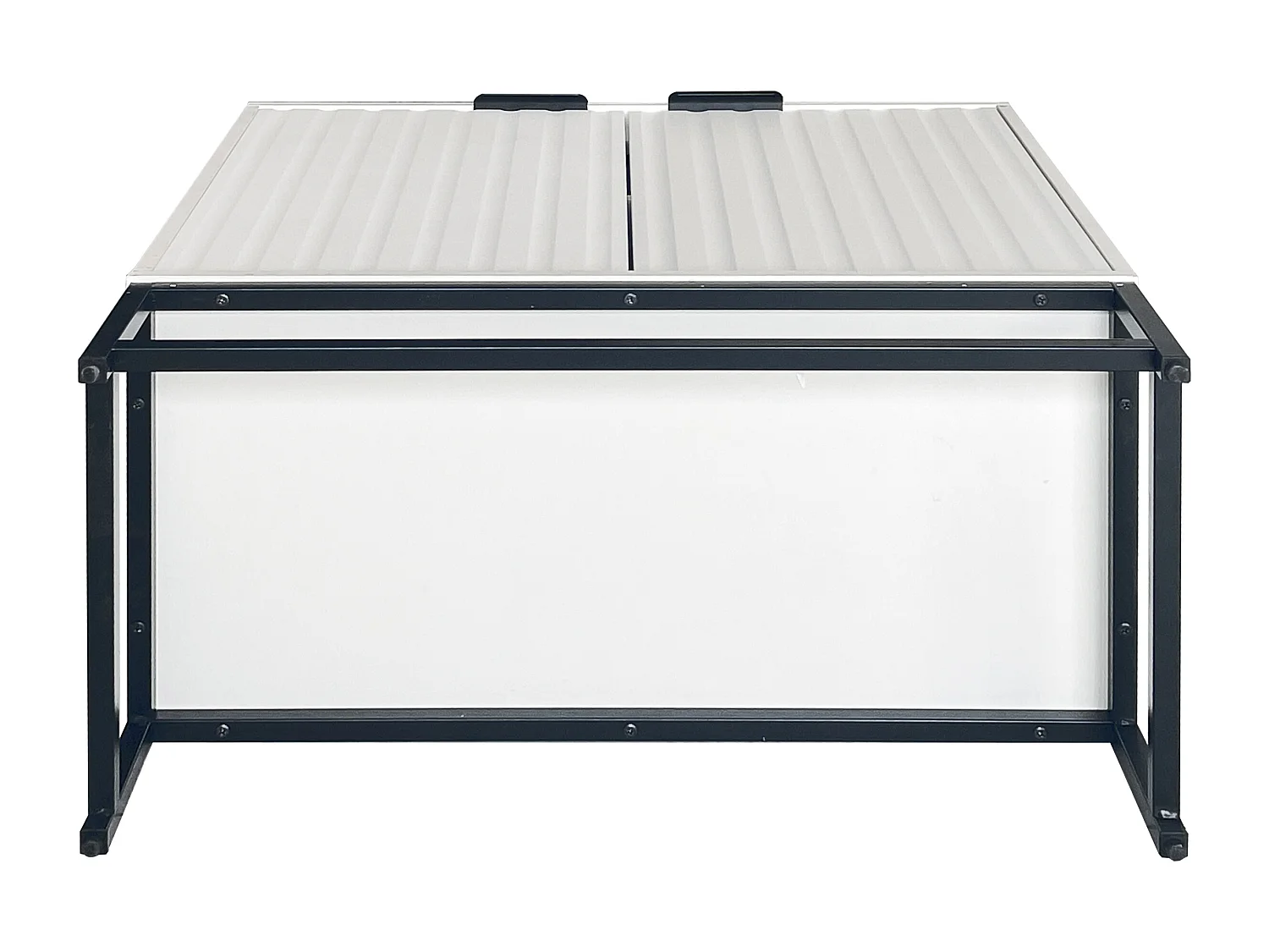 Buffet da tavolo in pannello E1 15mm con porte ondulate, per salone o camera, beige chiaro