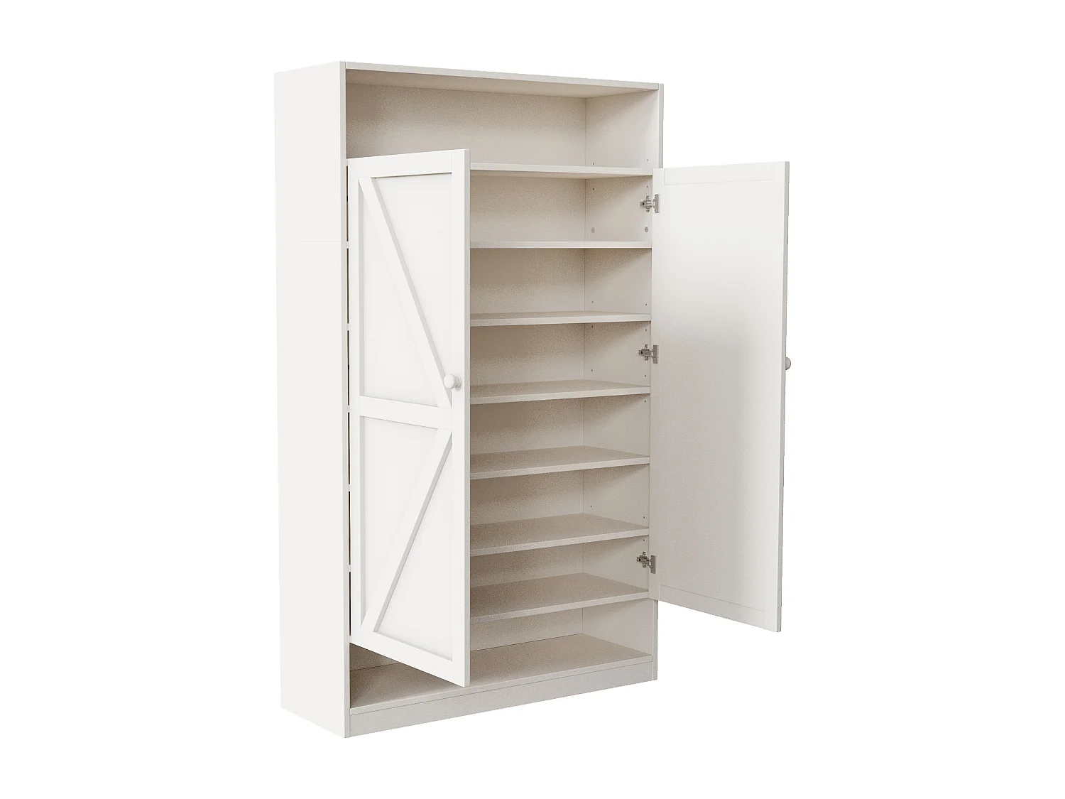 Zapatero de 8 niveles, madera ecológica, gran capacidad, almacenamiento, entrada, blanco