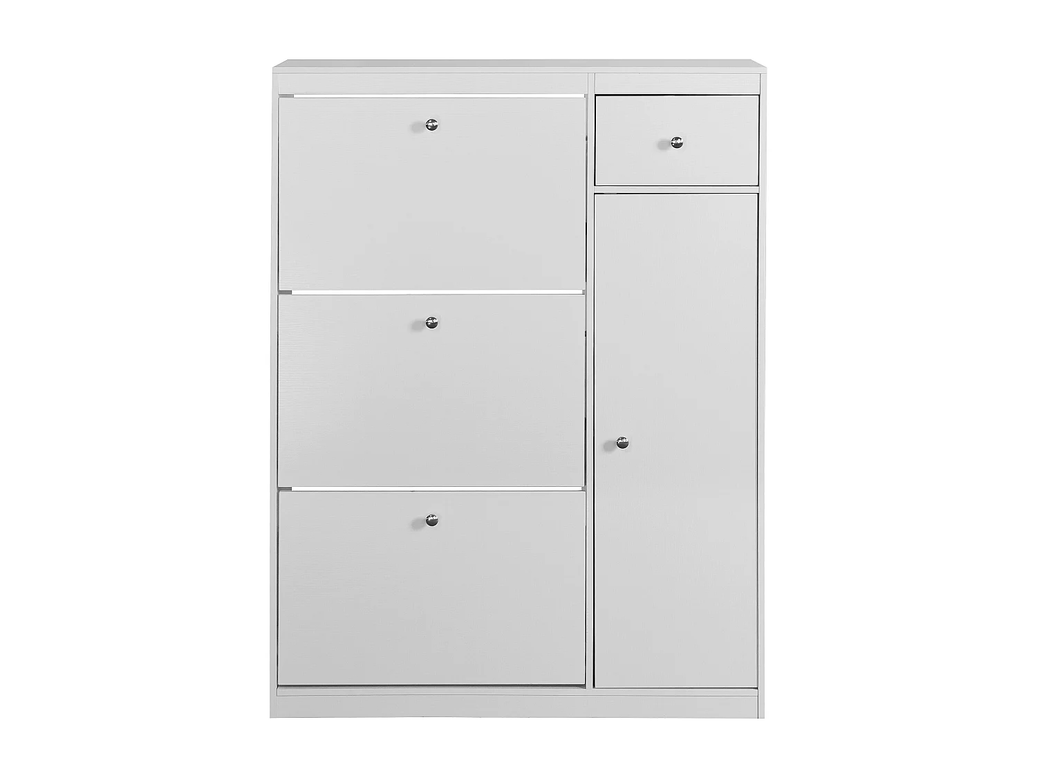 Zapatero Blanco con 3 Aletas Entrada de Almacenamiento Panel de Madera 90×27×125 cm Moderno