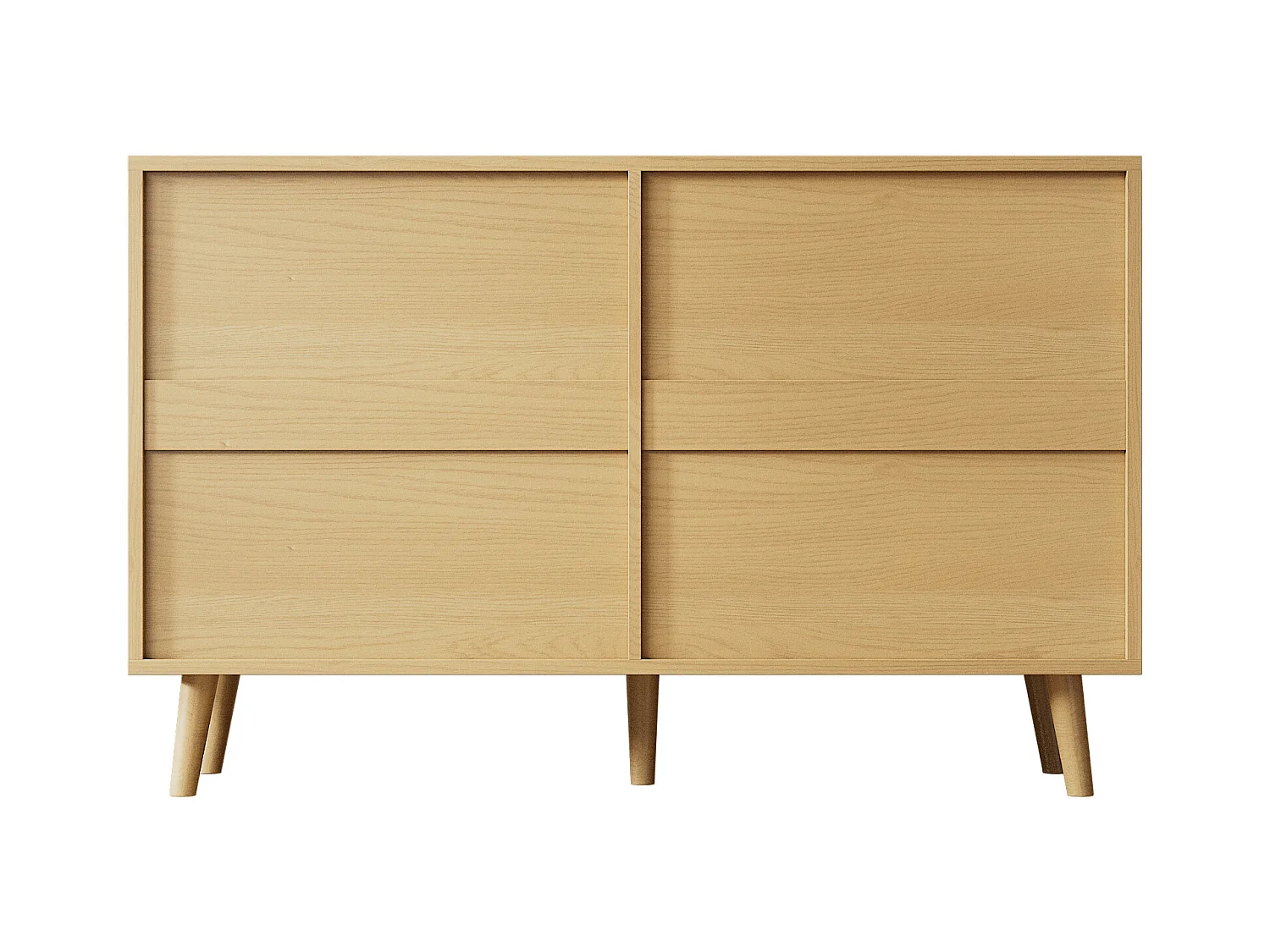 Cômoda com 6 gavetas em madeira MDF com imitação de rattan e pés maciços para um quarto de estilo retro em castanho escuro