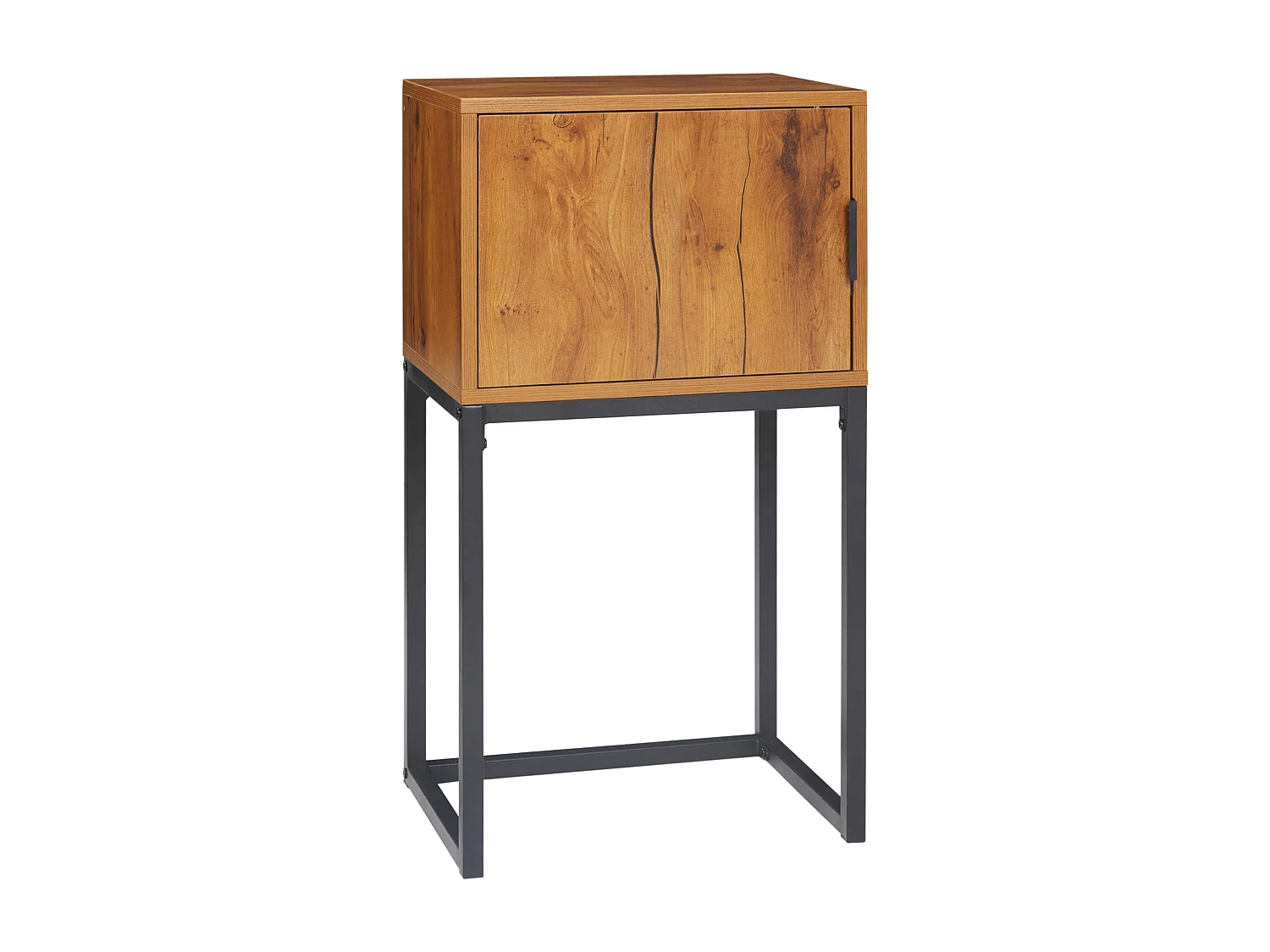 Mesa consola madera MDF diseño industrial entrada o salón almacenaje compacto negro natural 40x30x76cm