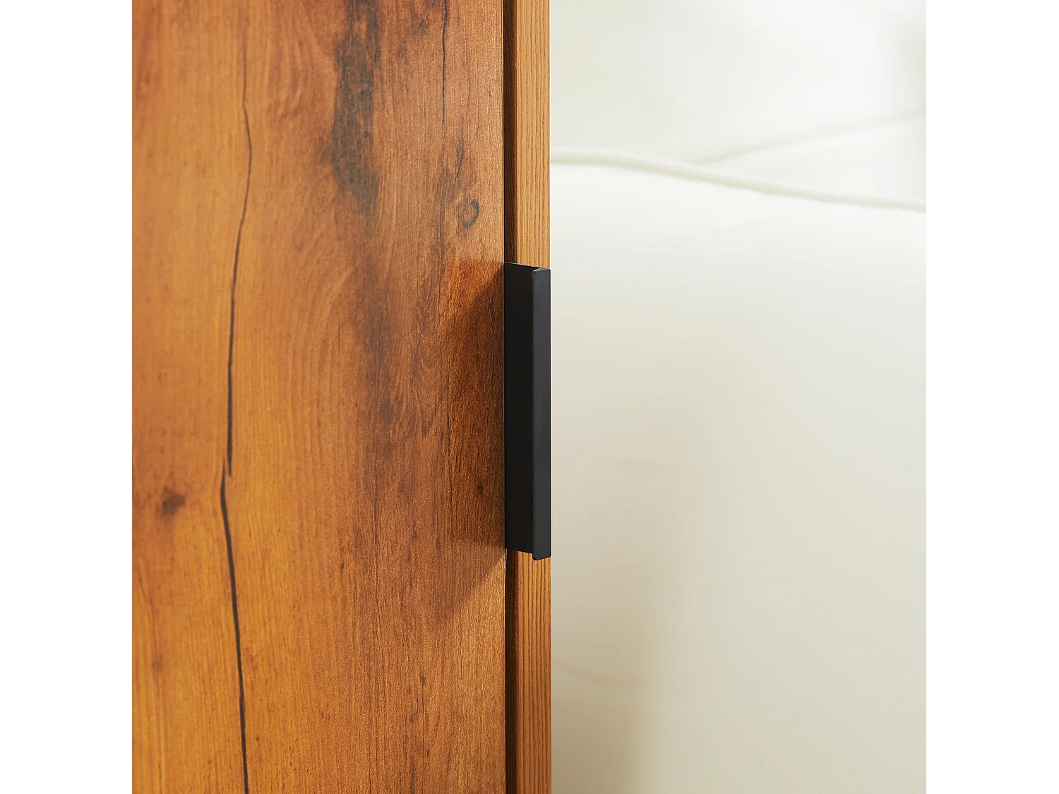 Mesa consola madera MDF diseño industrial entrada o salón almacenaje compacto negro natural 40x30x76cm