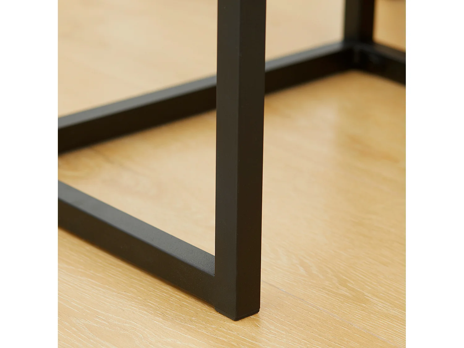 Mesa consola madera MDF diseño industrial entrada o salón almacenaje compacto negro natural 40x30x76cm