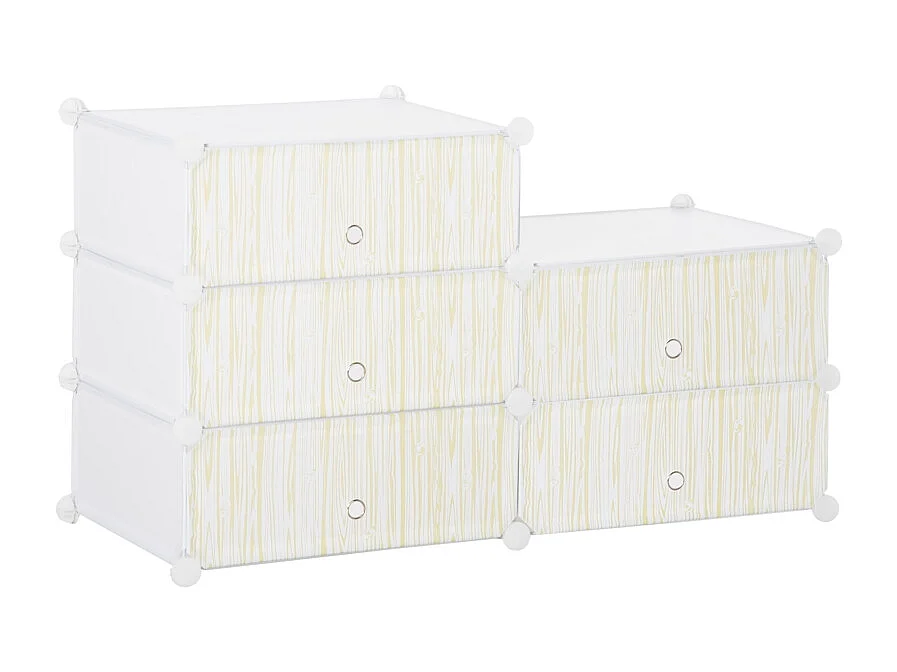 Scatola modulare in plastica modellabile con porte per camera da letto bianca