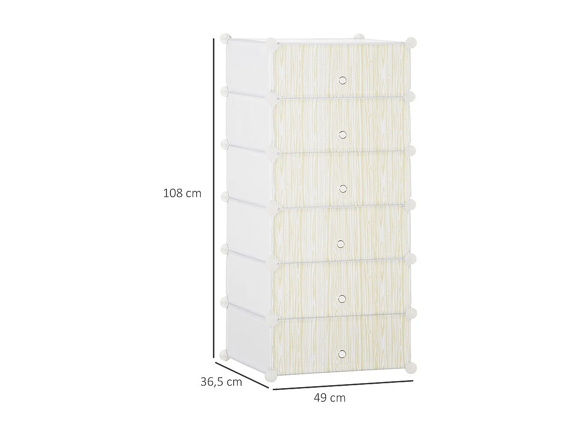 Scatola modulare in plastica modellabile con porte per camera da letto bianca