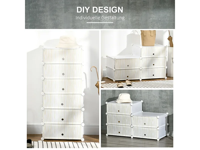 Scatola modulare in plastica modellabile con porte per camera da letto bianca