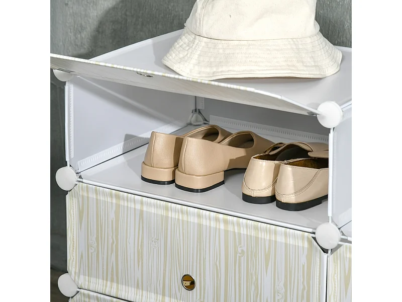 Scatola modulare in plastica modellabile con porte per camera da letto bianca