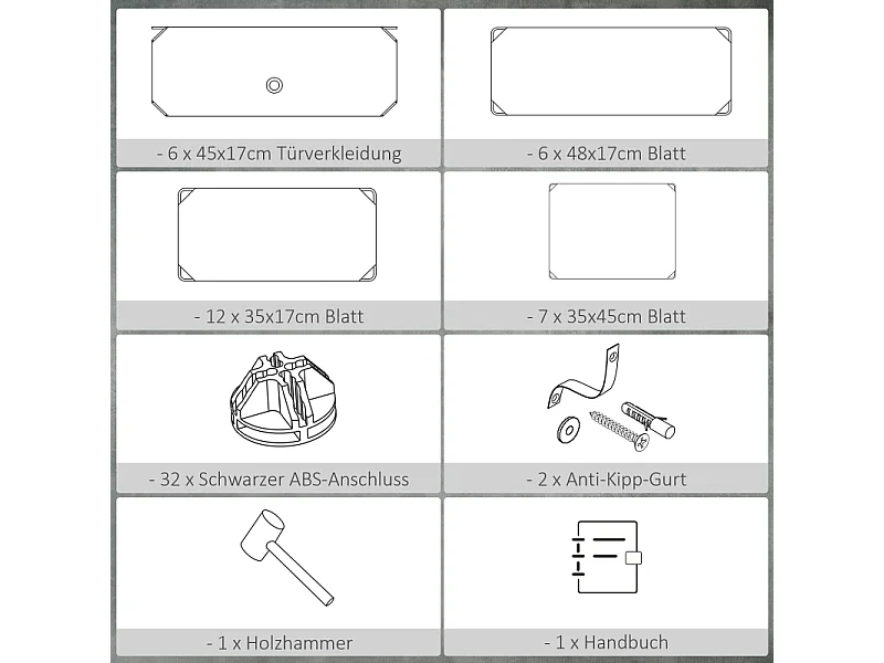 Scatola modulare in plastica modellabile con porte per camera da letto bianca