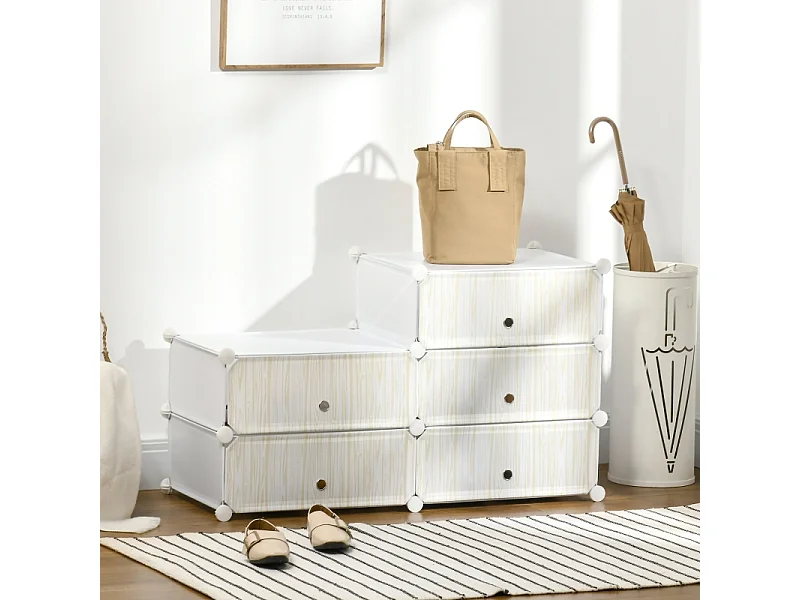 Scatola modulare in plastica modellabile con porte per camera da letto bianca