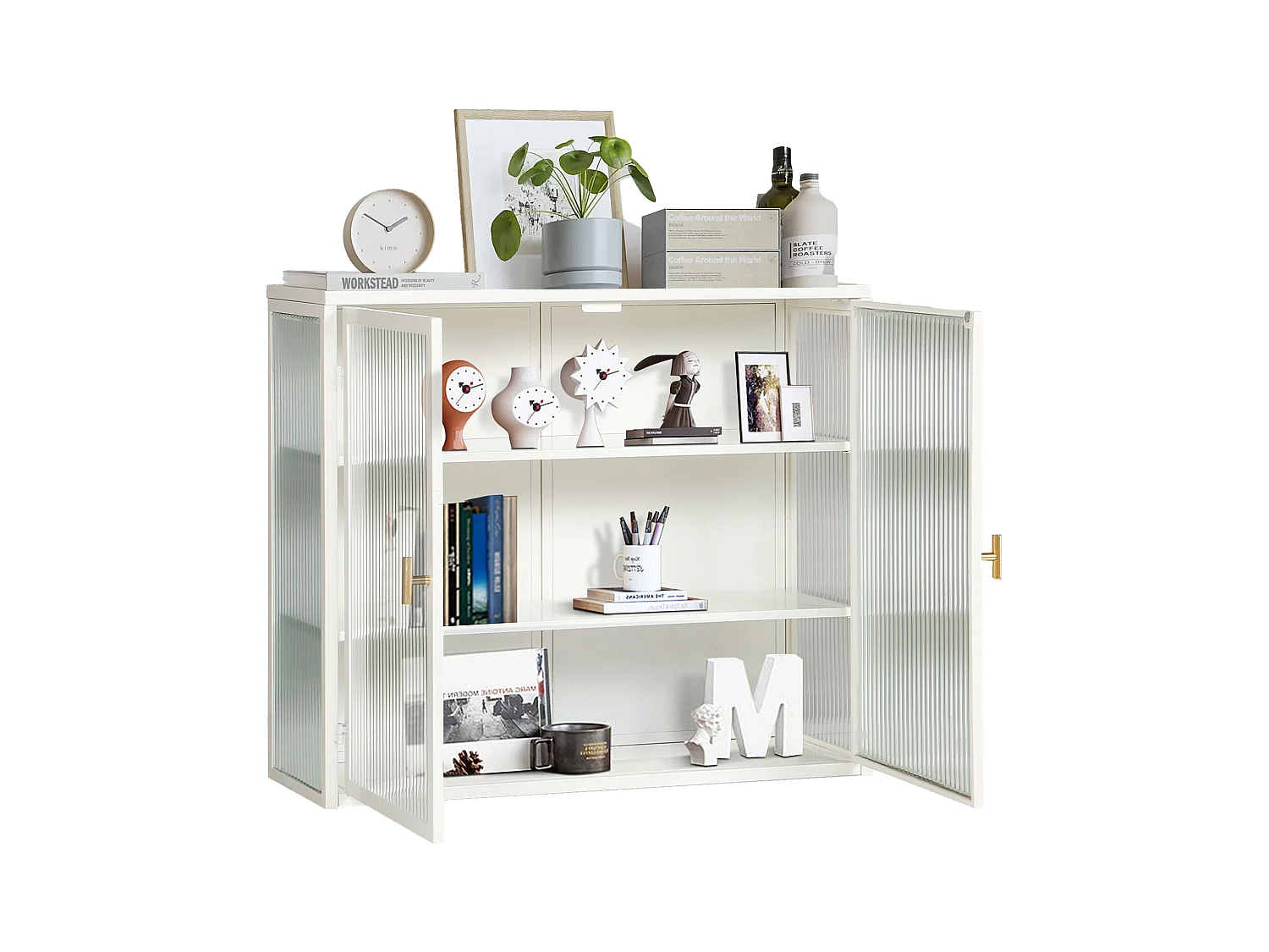 Aparador colgante de metal y cristal templado, moderno, con almacenaje, para salón o dormitorio, color verde, 80 x 35 x 60 cm