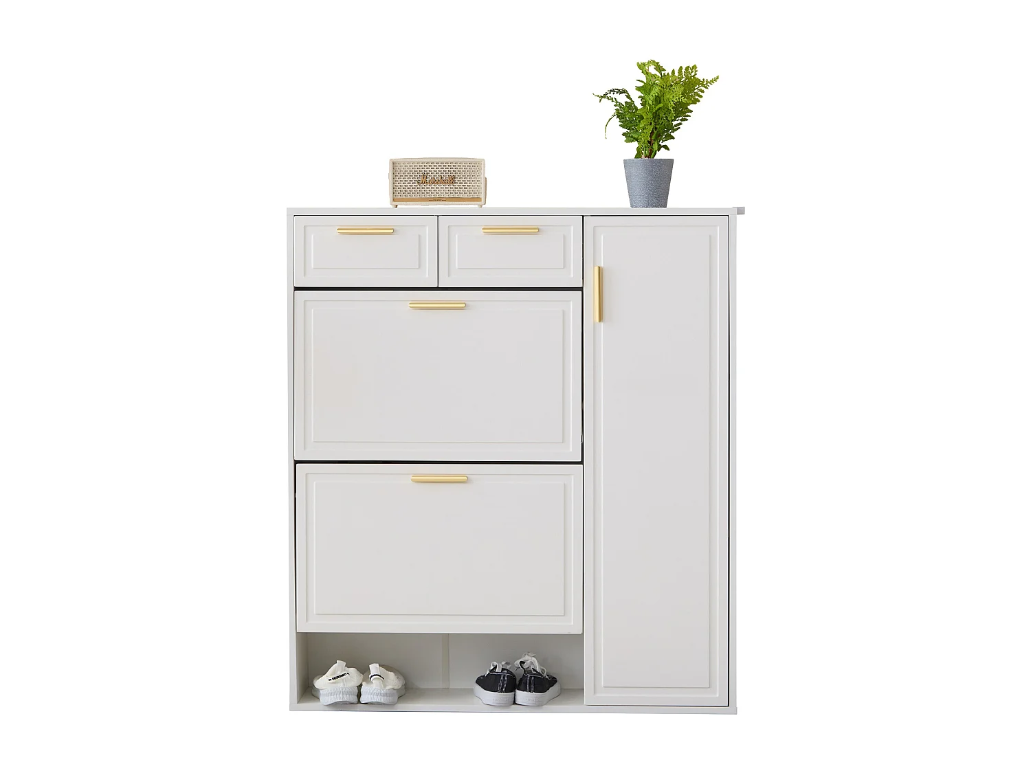 Mobile con ripiani in MDF con ripiani e ripiani regolabili per l'ingresso o il canale bianco