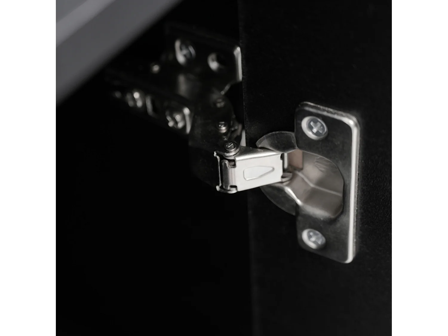 Mueble de entrada de diseño en madera MDF y metal con zapatero multifunción, color negro, 90x25x121cm