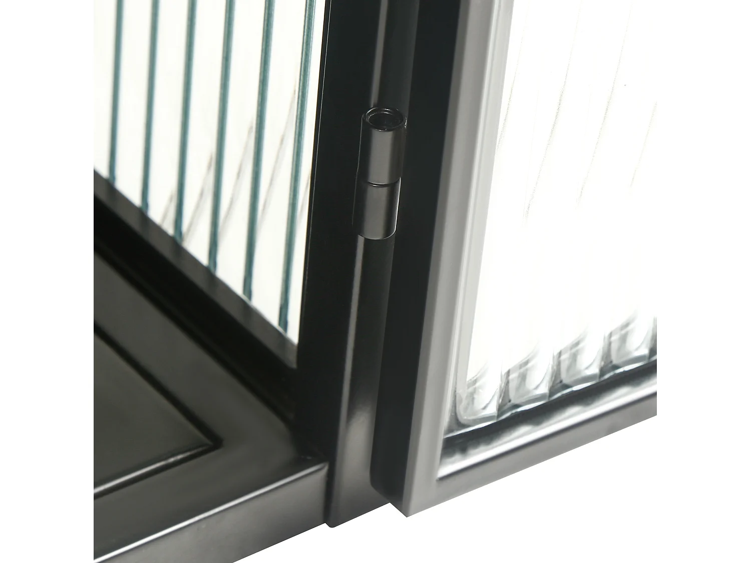 Aparador de pared de metal y cristal templado, moderno mueble de almacenaje para salón o dormitorio, color verde, 80x35x60 cm