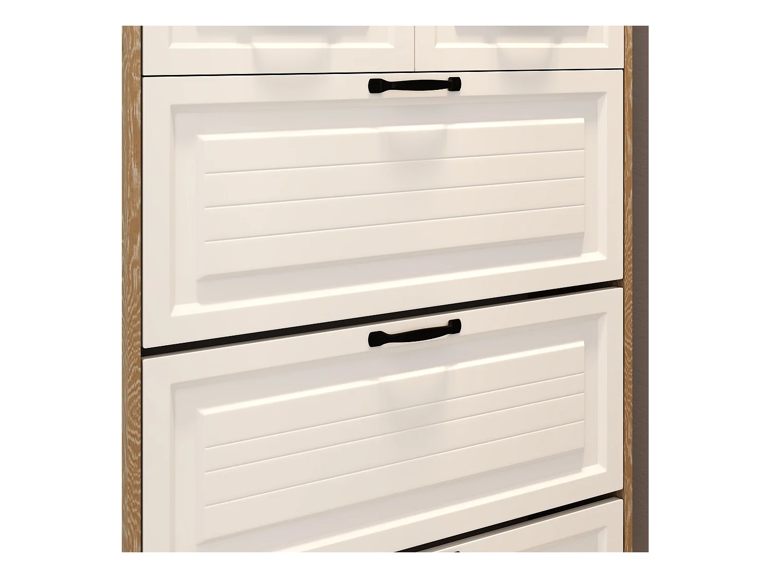 Zapatero de 3 hojas de MDF blanco con cajones para entrada de pasillo estrecho