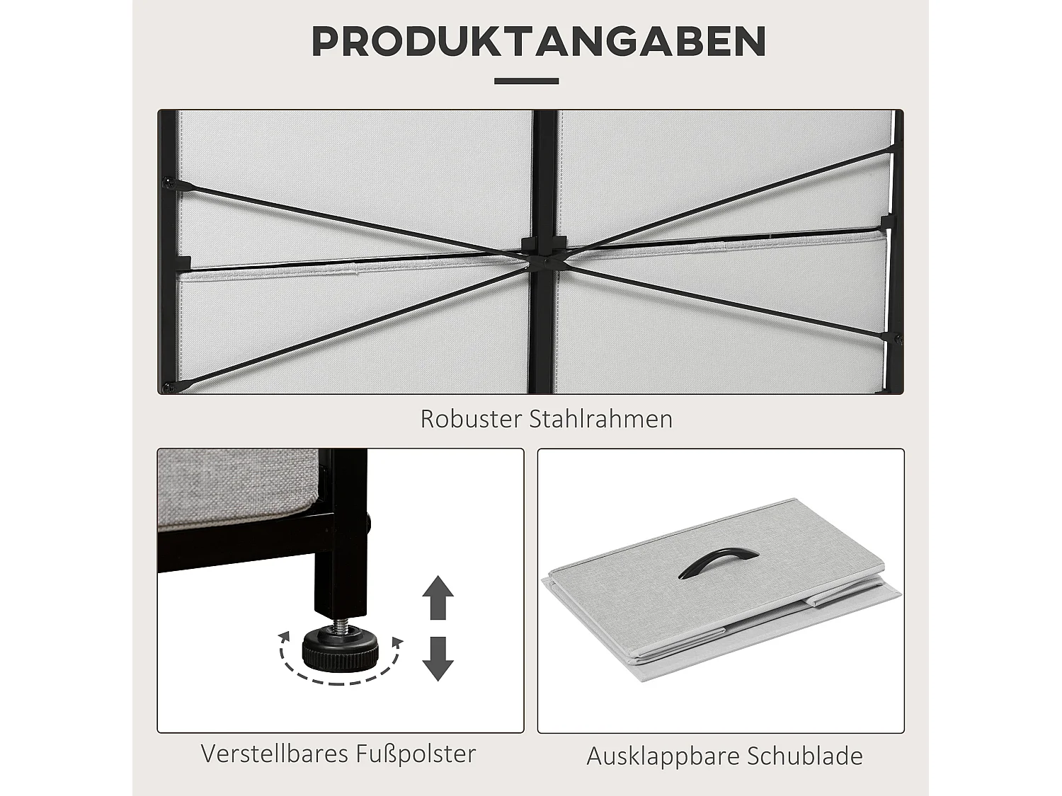 Cómoda alta 8 cajones tela estructura acero almacenaje dormitorio salón 80x30x81,5cm gris