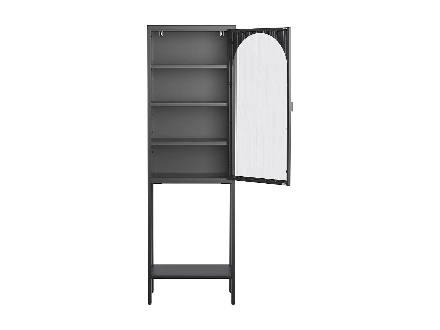 Armadio murale metallo vetro trempé rangement sécurisé cucina garage 60x30x80cm nero