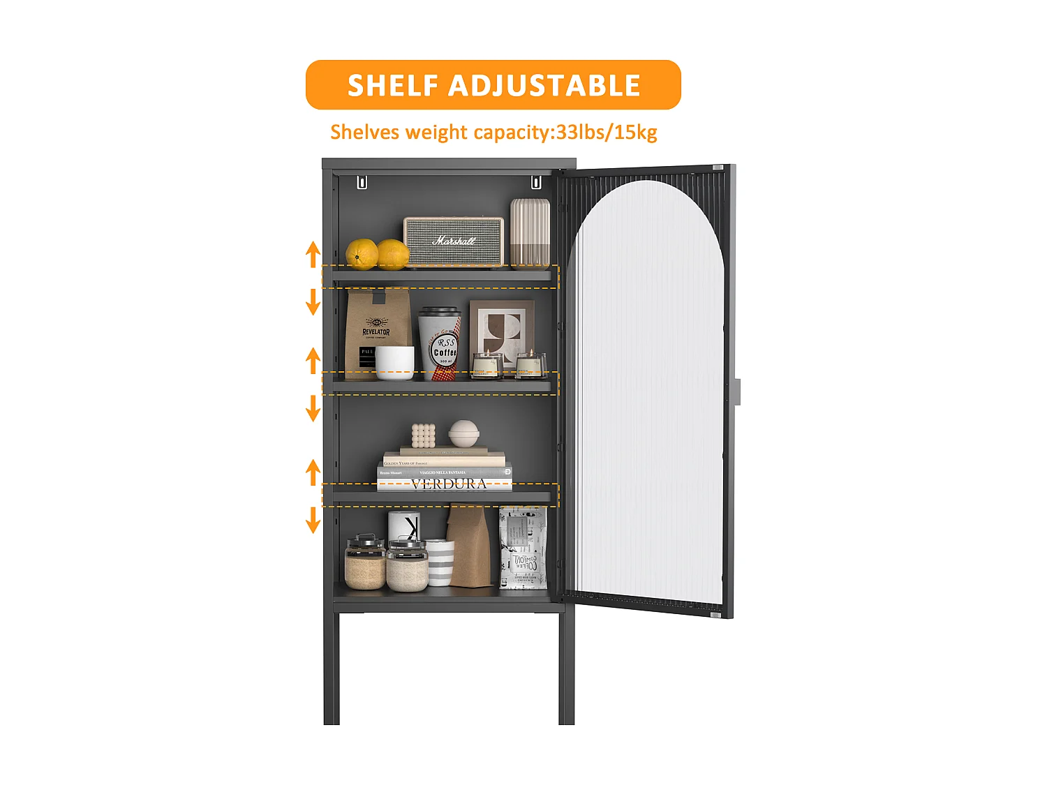 Armadio murale metallo vetro trempé rangement sécurisé cucina garage 60x30x80cm nero