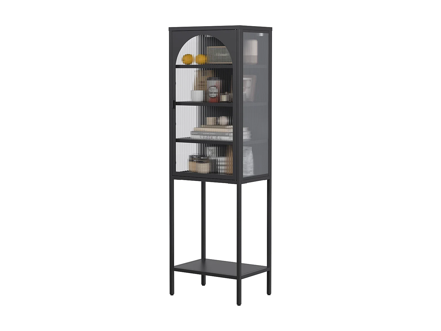 Armoire murale métal verre trempé rangement sécurisé cuisine garage 60x30x80cm noir
