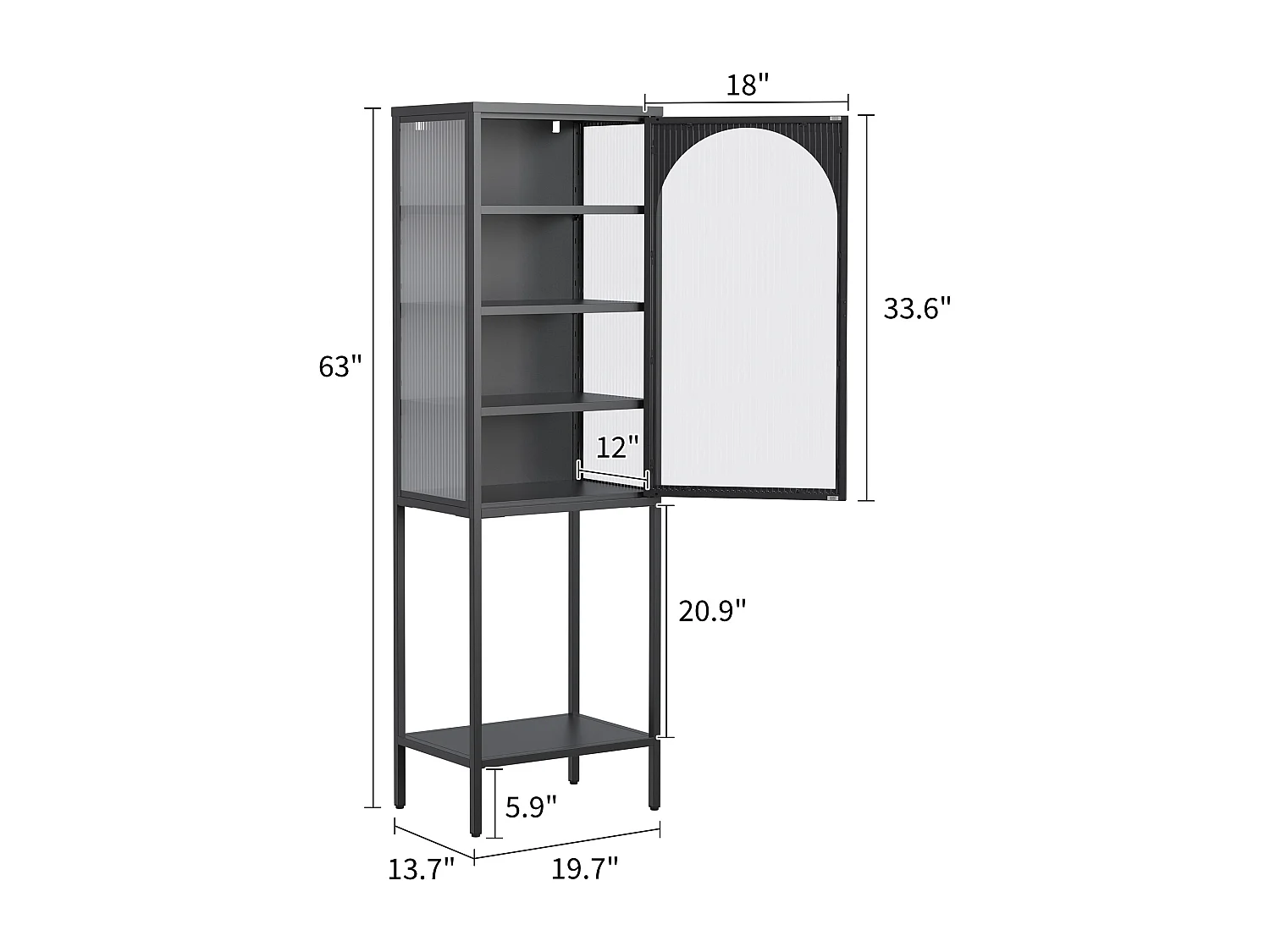 Armoire murale métal verre trempé rangement sécurisé cuisine garage 60x30x80cm noir