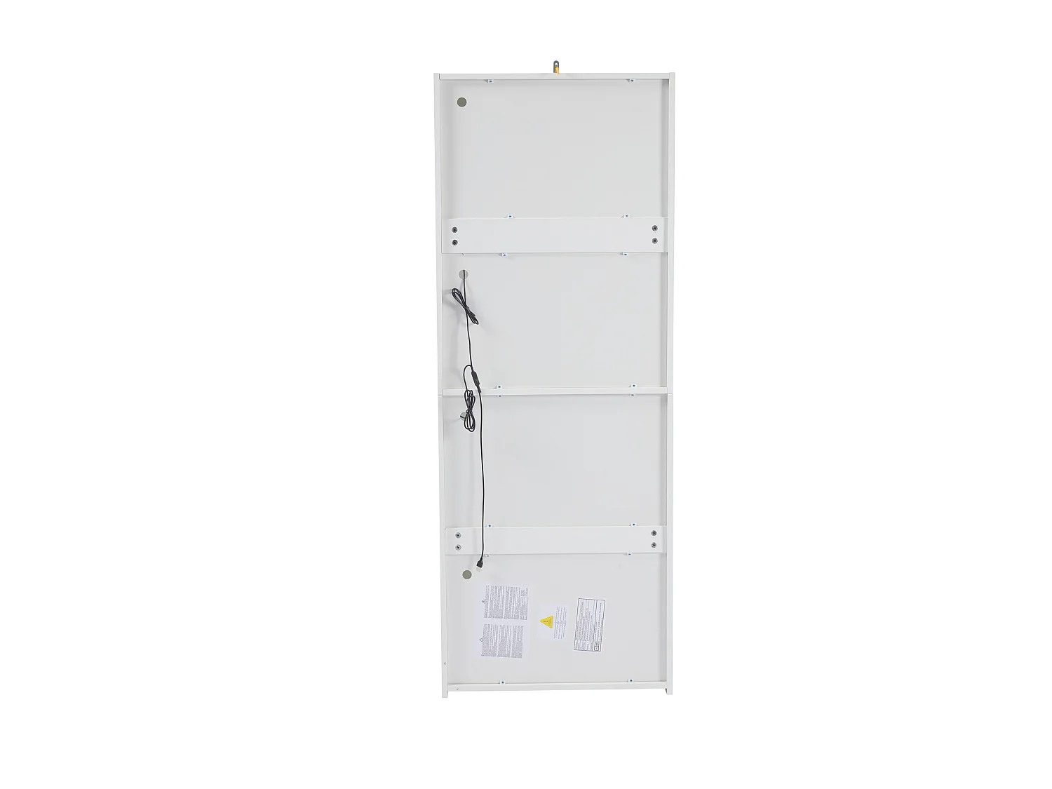 Vitrine LED blanche MDF haute brillance 2 portes étagères verre salon chambre 61x42x162 cm